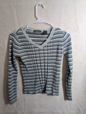 Preppy Academia Rory Gilmore Green Striped Sweater